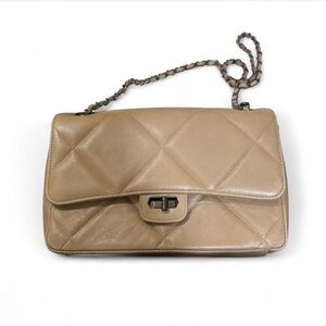 Christian Laurier Quilted Beige Shoulder Bag